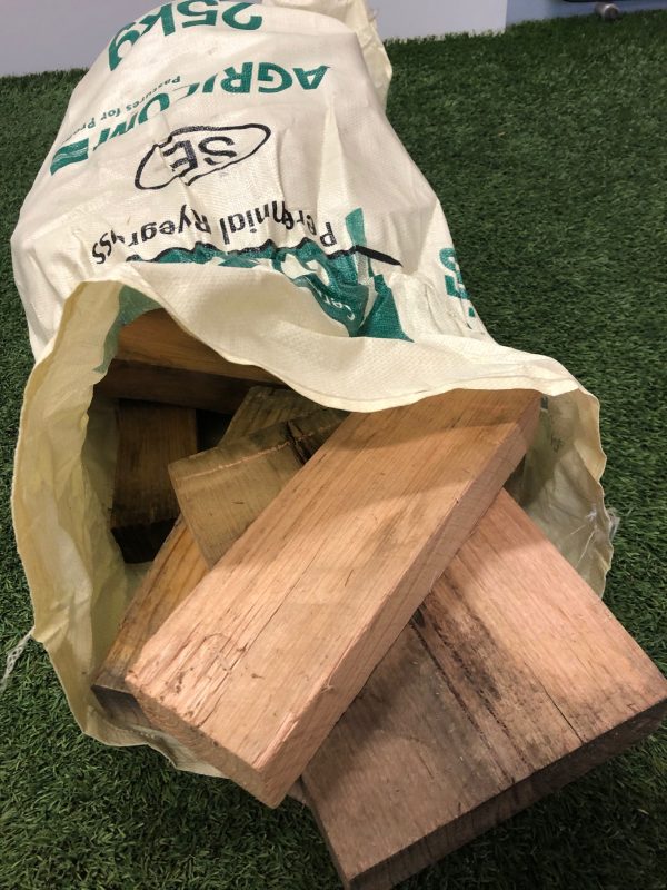 hardwood firewood bags with blocks in a bag